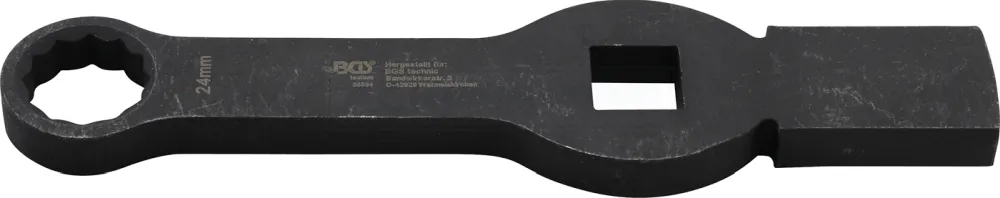 BGS Schlag-Ringschlüssel | Zwölfkant | mit 2 Schlagflächen | SW 24 mm – 35334