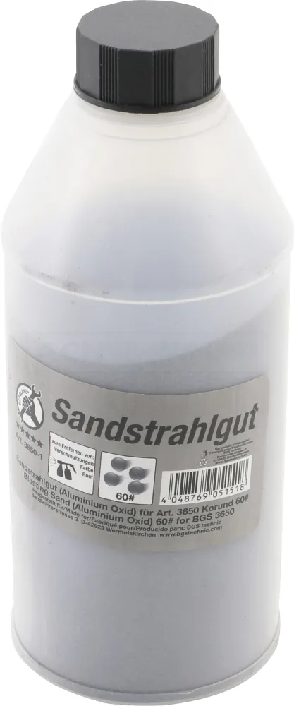 BGS DIY Sandstrahlgut | Aluminium Oxid | Korund 60# | 850 g – 3650-1