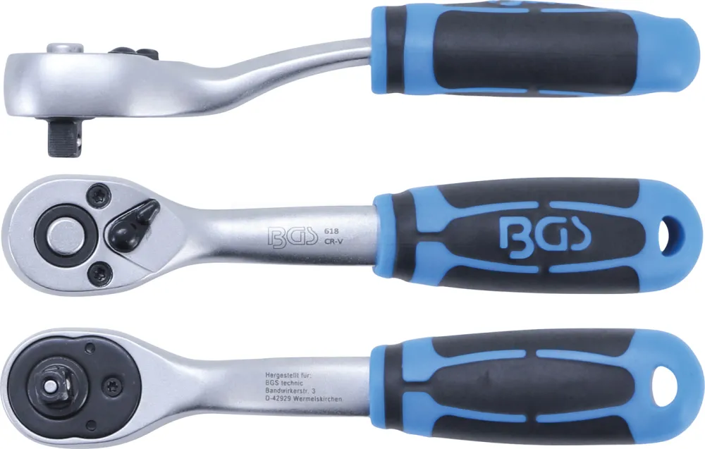 BGS Umschaltknarre | feinverzahnt | Abtrieb Außenvierkant 6,3 mm (1/4") – 618