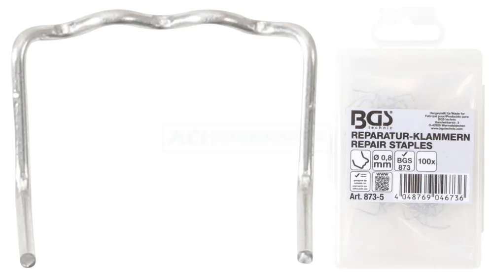 BGS Reparatur-Klammern | L-Form | Ø 0,8 mm | 100-tlg. – 873-5