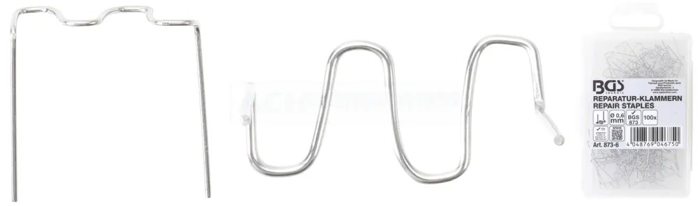 BGS Reparatur-Klammern | W-Form | Ø 0,6 mm | 100-tlg. – 873-6