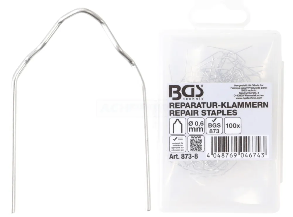 BGS Reparatur-Klammern | V-Form | Ø 0,6 mm | 100-tlg. – 873-8