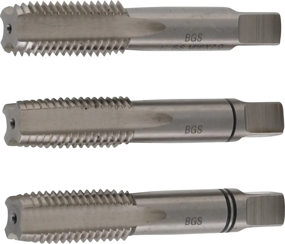 BGS Gewindebohrer-Satz | Vor-, Mittel- und Fertigschneider | M16 x 2,0 | 3-tlg. – 928