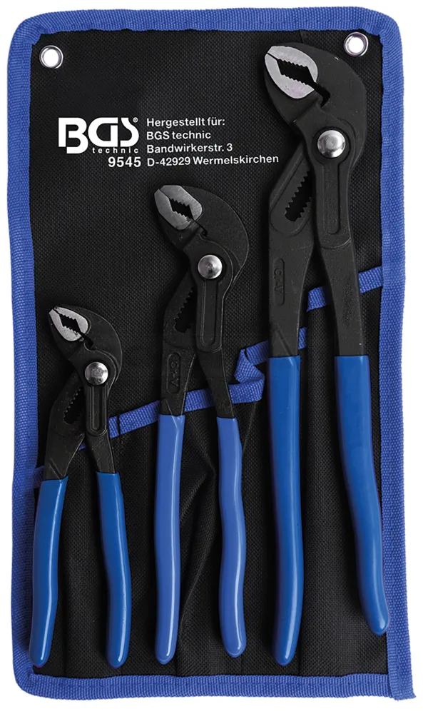 BGS Wasserpumpenzangen-Satz | arretierbar | 175 / 240 / 300 mm | 3-tlg. – 9545