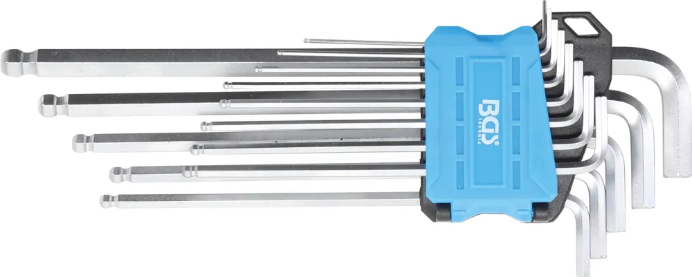 BGS Winkelschlüssel-Satz | extra lang | Zollgrößen | Innensechskant/Innensechskant mit Kugelkopf 0.0