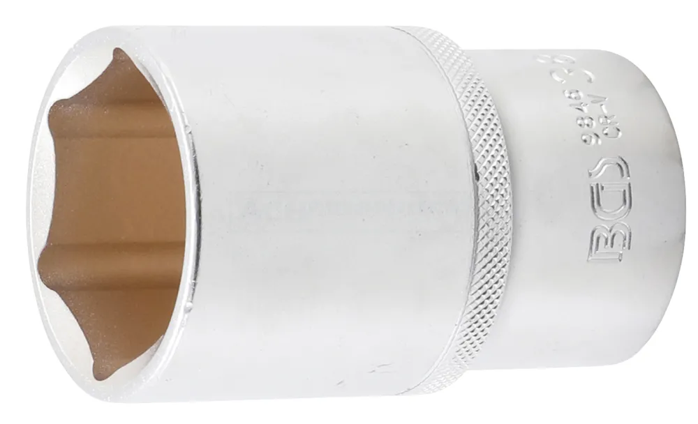 BGS Steckschlüssel-Einsatz Sechskant, tief | Antrieb Innenvierkant 12,5 mm (1/2") | SW 38 mm – 9846