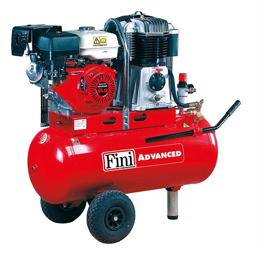 FINI Kolbenkompressor BK 119-100-9S HONDA fahrbar 100l Kesselinhalt 6,7kW