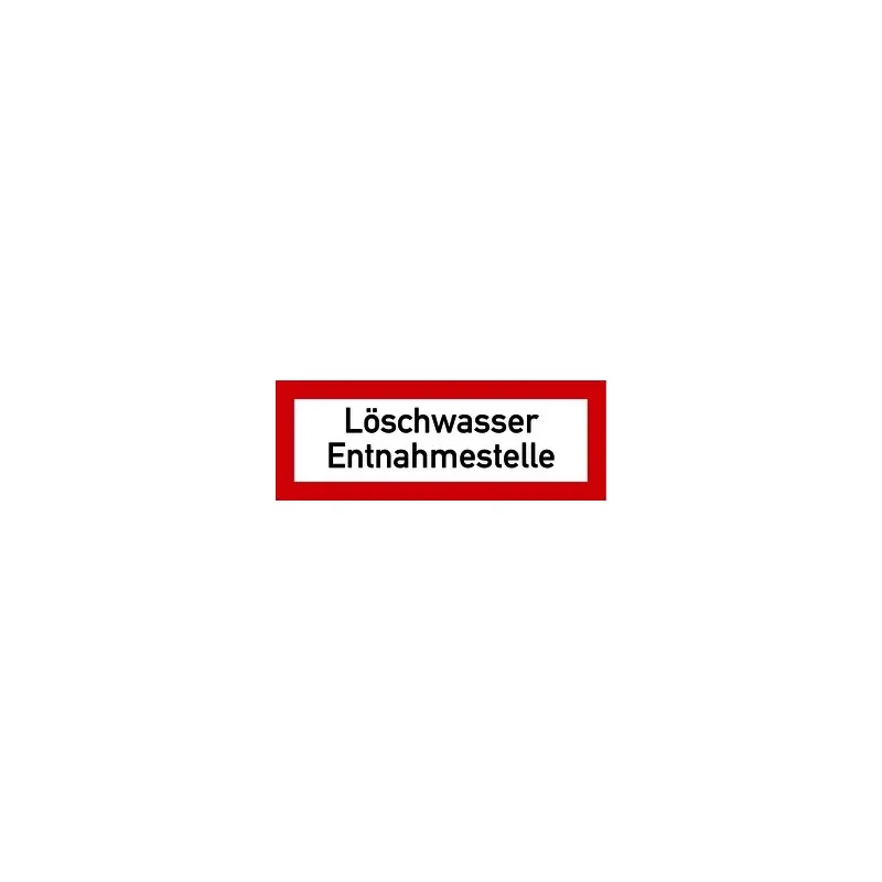 Brandschutzzeichen Löschwasser Entnahmestelle Alu 105x297 mm