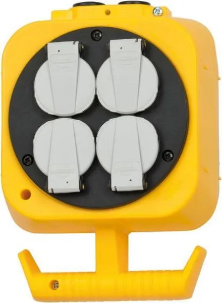 Brennenstuhl Pendel Stromverteiler Hängeverteiler mit 4 Schutzkontakt Steckdosen