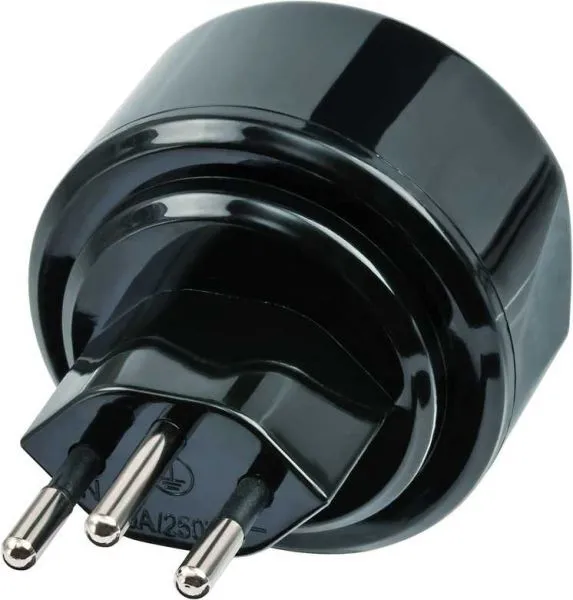 Brennenstuhl Reisestecker Reiseadapter CH Schweiz Steckdose und Euro Stecker 10 A Sicherung