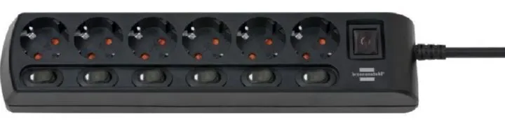 Brennenstuhl Steckdosenleiste 6 fach mit 2 poligen Schaltern