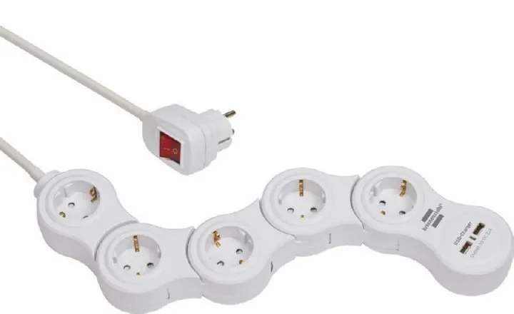 Brennenstuhl Vario Power Steckdosenleiste mit USB Ladefunktion Bewegliche Steckdosenleiste