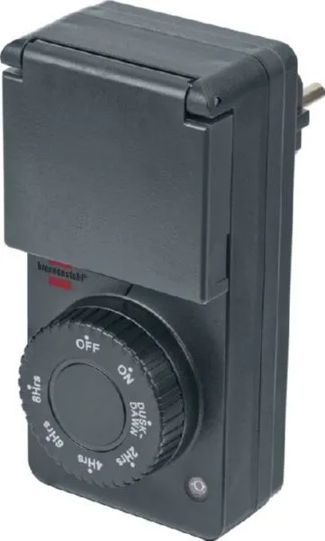 Brennenstuhl Zeitschaltuhr mit Dämmerungssensor DDT IP44
