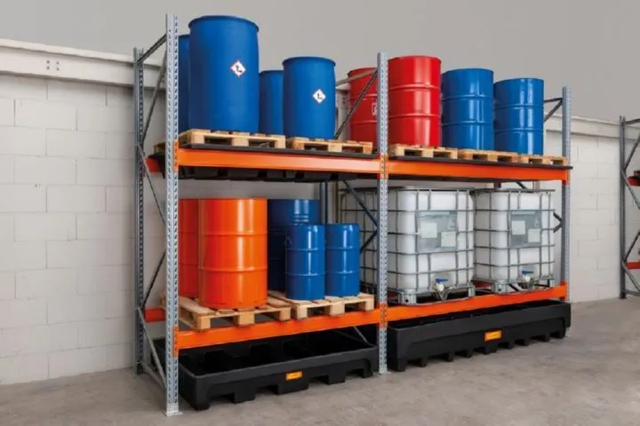 Cemo Gefahrstoff Palettenregal 18/405 für Fasslagerung 207 x 110 x 300 cm