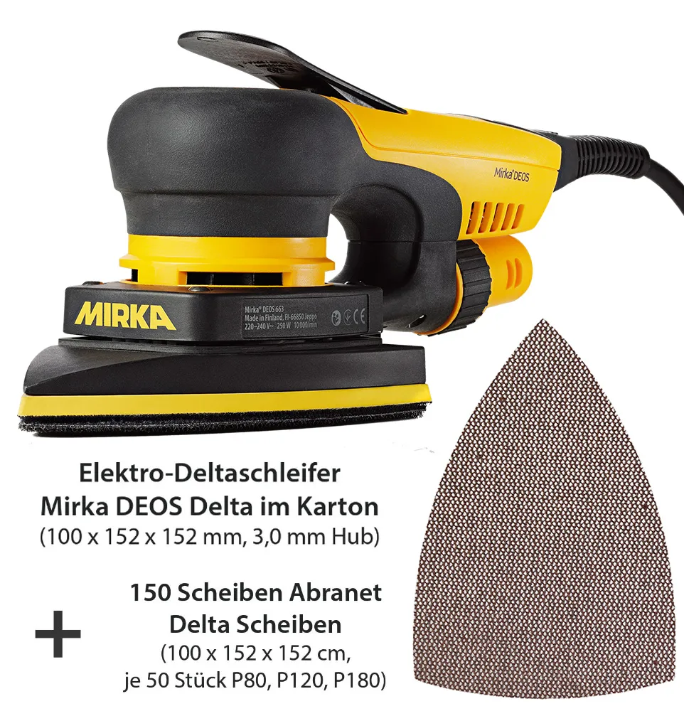 MIRKA DEOS 663CV Delta Schleifer 3mm Hub 100x152x152mm 663 CV Deltaschleifer