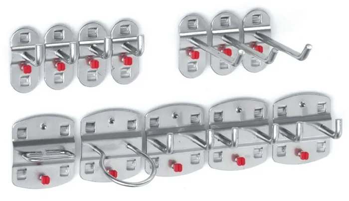 Werkzg.h.BxHmm 9 div.Haken/3 Doppelhaken 12-tlg.RASTERPLAN