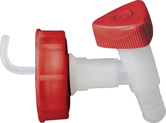 Auslaufhahn HD-PE 19mm Verschraubung DIN 60/61 lebensmittelbeständig HÜNERSDORFF