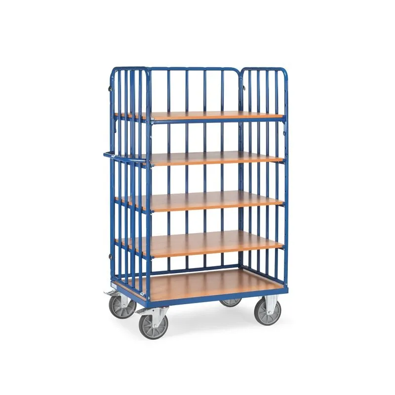 Etagenwagen mit 5 Etagen und Rückwand - Ladefläche 1000 x 700mm - Tragkraft: 600kg