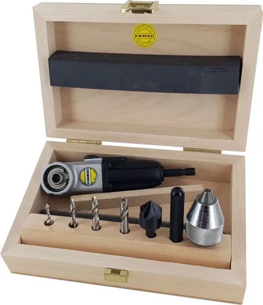 Famag Winkelschraubvorrichtung 90fix plus Holzspiralbohrer Bits Set