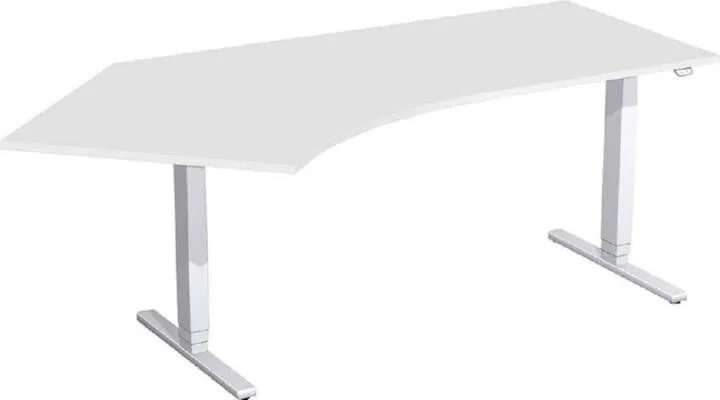 Geramöbel Schreibtisch Flex höhenverstellbar 2166 x 800/1130 x 650 bis 1250 mm Lichtgrau