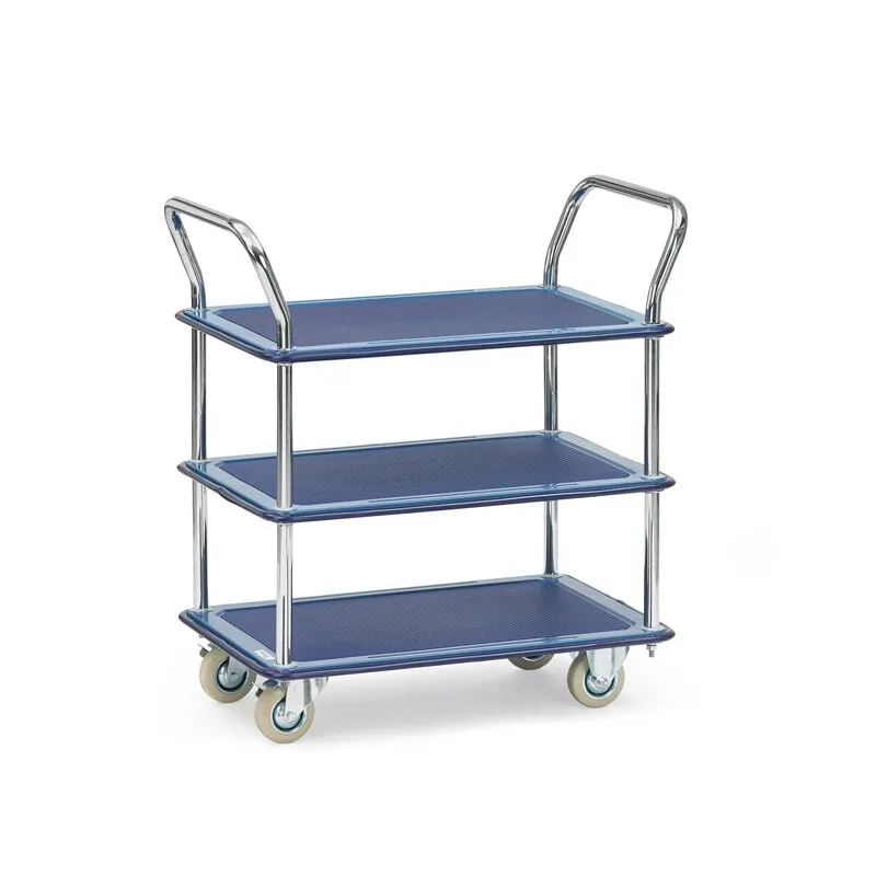 Ganzstahl Etagenwagen Tragkraft 120kg - Ladefläche: 740x480mm