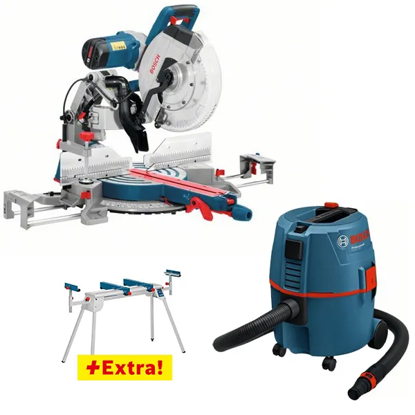 BOSCH Kapp- & Gehrungssäge GCM 12 GDL mit Sauger GAS 20 und GTA 2600