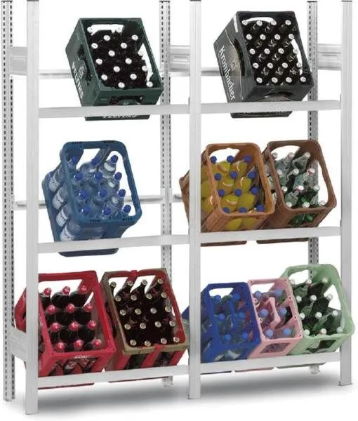 Hofe Anbauregal für Getränkekisten 1750 x 335 x 1010 mm verzinkt