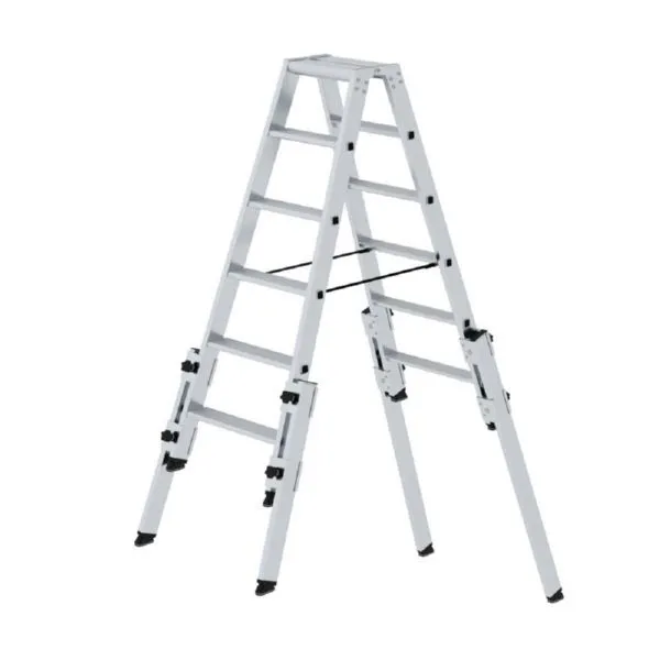 Günzburger Stufen Stehleiter Aluminium treppengängig 2 x 6 Stufen