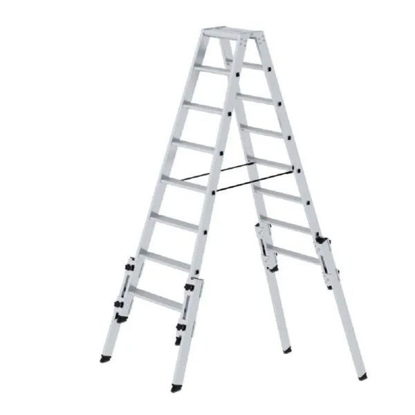Günzburger Stufen Stehleiter Aluminium treppengängig 2 x 8 Stufen