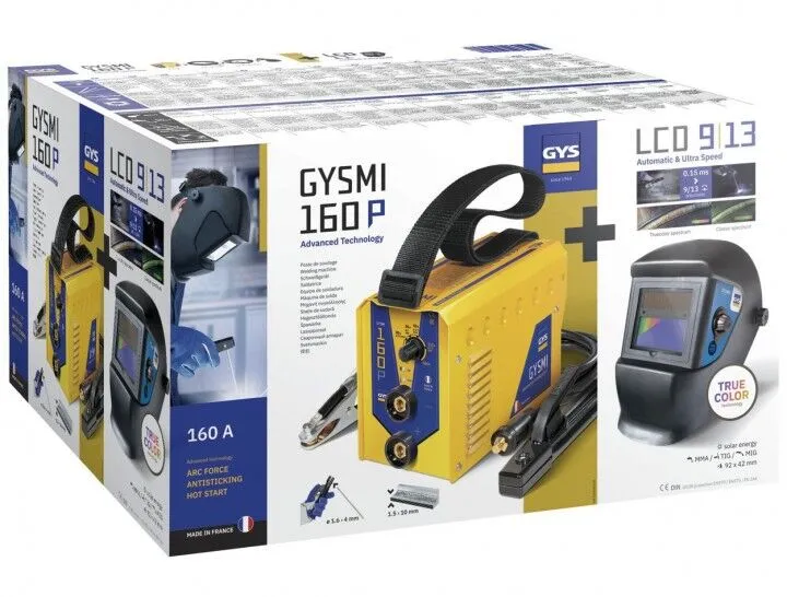 GYS GYSMI 160P Mikorprozessorgesteurtes Elektroden-Schweißgerät inkl. Schweißhelm