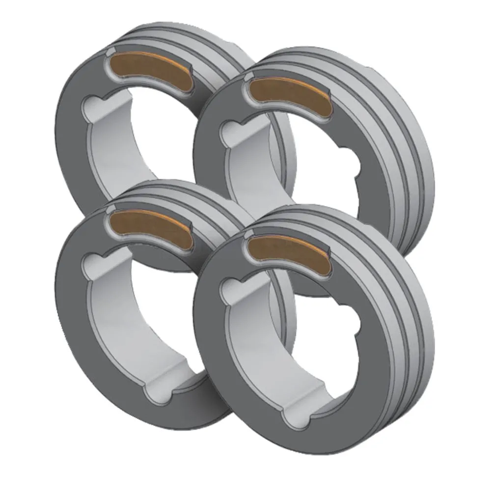 GYS 4 Drahtführungsrollen TWIN - Typ F - Ø 1,2/1,6 mm (orange/gelb) - Alu - 061910