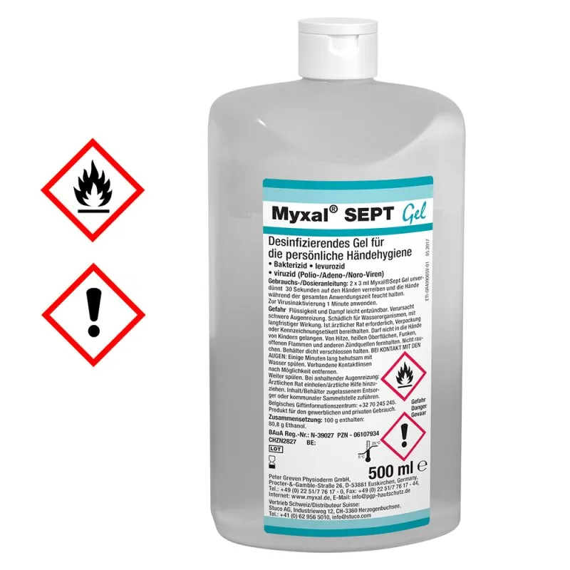 Händedesinfektionsmittel MYXAL SEPT Gel 500-ml-Hartflasche