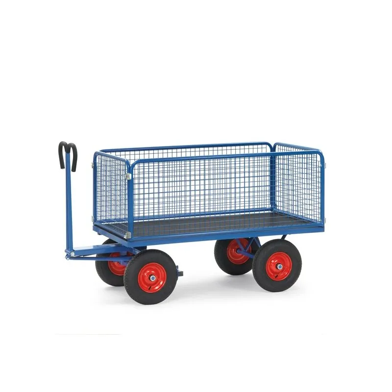 Handpritschenwagen mit Drahtgitterwänden Luftbereift - Ladefläche: 1600 x 900mm - Tragkraft: 1000kg