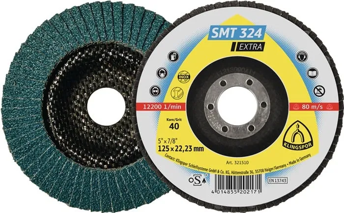 Fächerscheibe SMT 324 Extra D.125mm K.60 12Grad kon.INOX ZK VE: 10St.