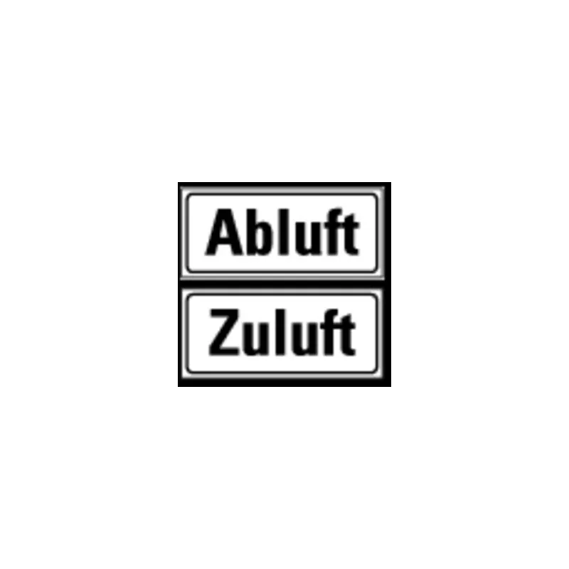 Hinweisschild Abluft/Zuluft 2-tlg. Folie 40x90 mm