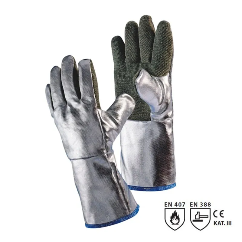 Hitzeschutzhandschuh Preox-Aramid 5-finger 38 cm - H125A238-W2 aluminisiert