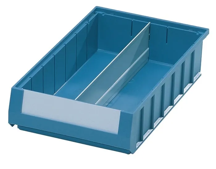 Längsteiler f.Regalkasten L 600xH 140mm Stahlbl.grau 10St./Btl.MAUSER