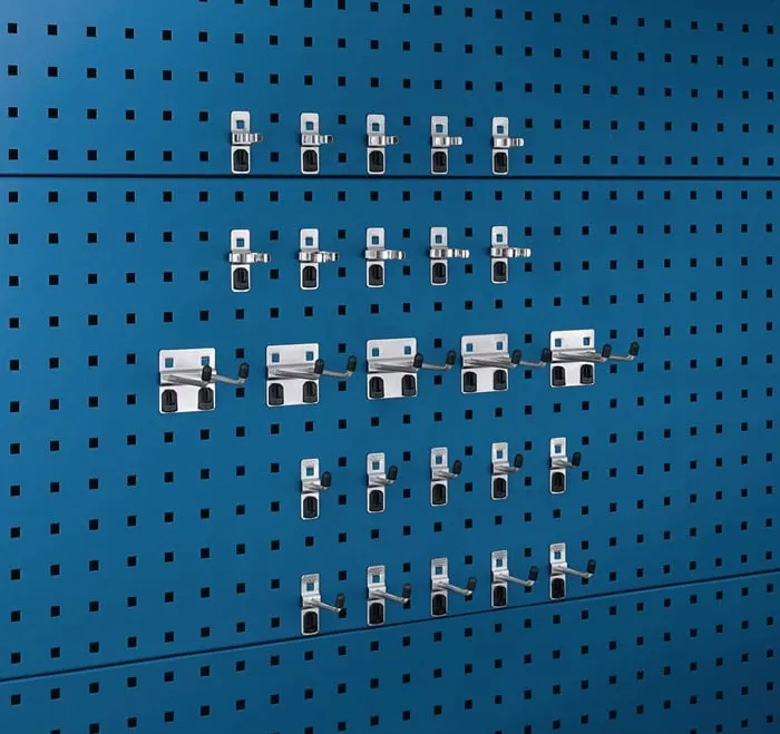 Werkzeughaltersortiment 25-tlg.verzinkt f.Lochplatten 15 Haken/10 Klemmen BOTT