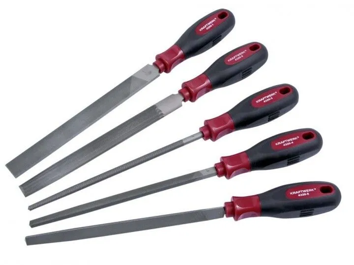 KRAFTWERK Werkstattfeilen Satz mit ergokraft Heft DIN 7261 5 Teile