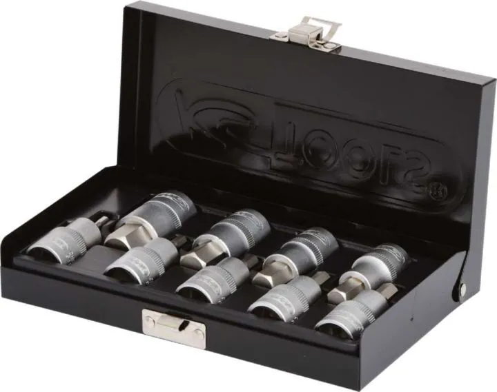 KS Tools 1/2 Zoll Bit-Stecknuss-Satz Innensechskant kurz 9 Teile