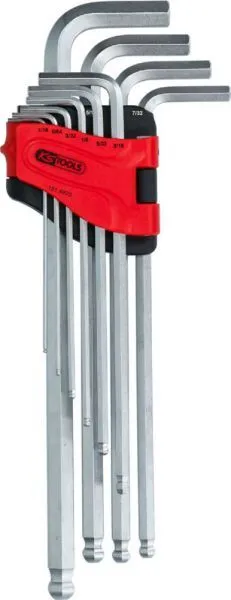 KS Tools Winkelstiftschlüsselsatz Kugelkopf Innensechskant XL 10 Teile Zoll