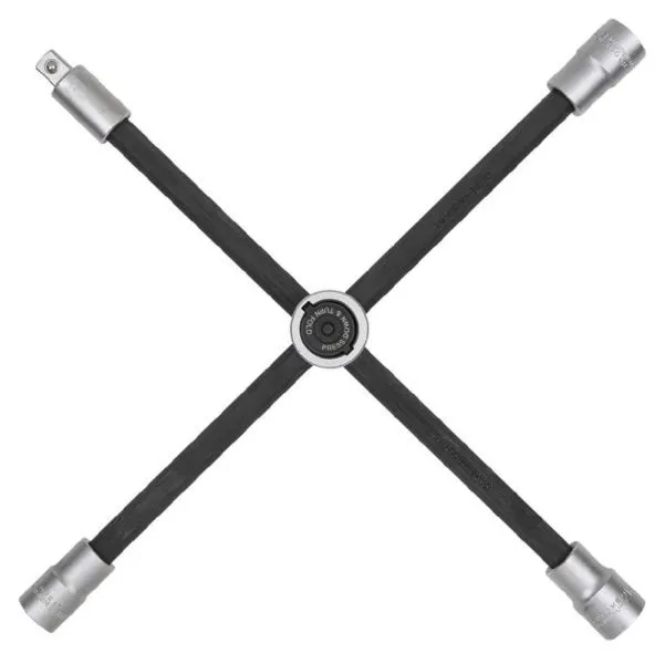 KS Tools Rad Kreuzschlüssel mit Gleitgelenk für PKW 1/2 Zoll x 17 x 19 x 21 mm