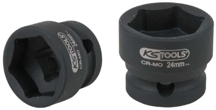 KS Tools 1/2 Zoll Sechskant-Kraft-Stecknuss extra kurz Schlüsselweite 24,0 mm