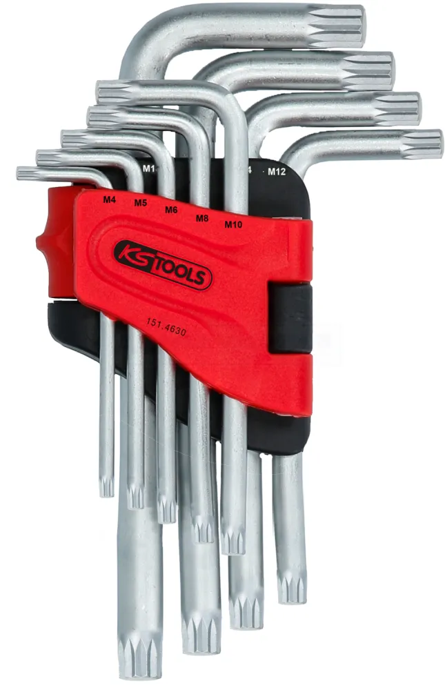 KS Tools XZN-Winkelstiftschlüssel-Satz, kurz, 9-tlg. - 151.4630