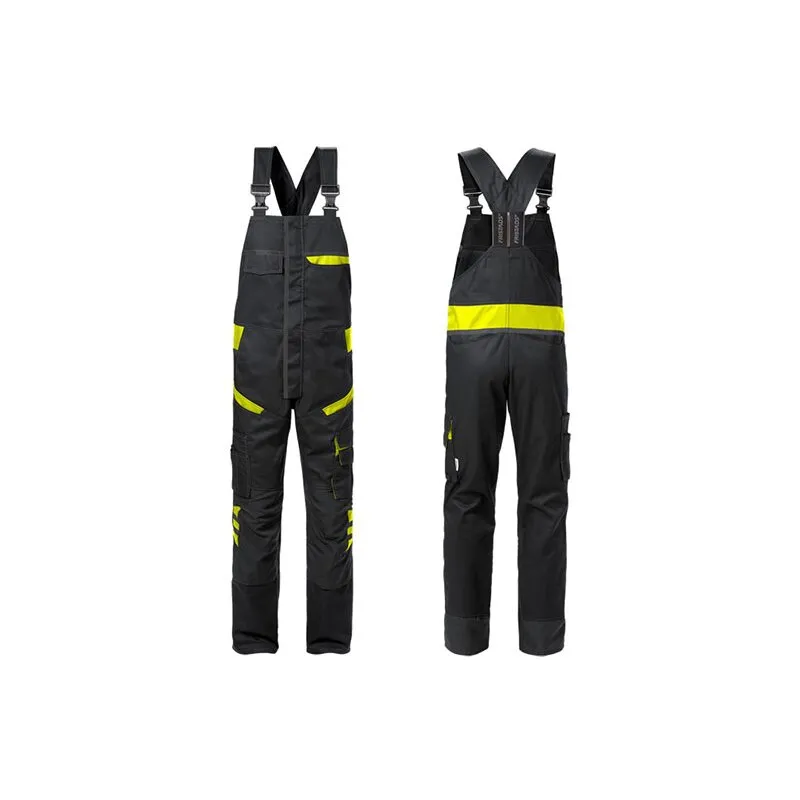 Latzhose 1555 STFP Kansas® 129486 Schwarz/Warnschutz-Gelb Gr.52