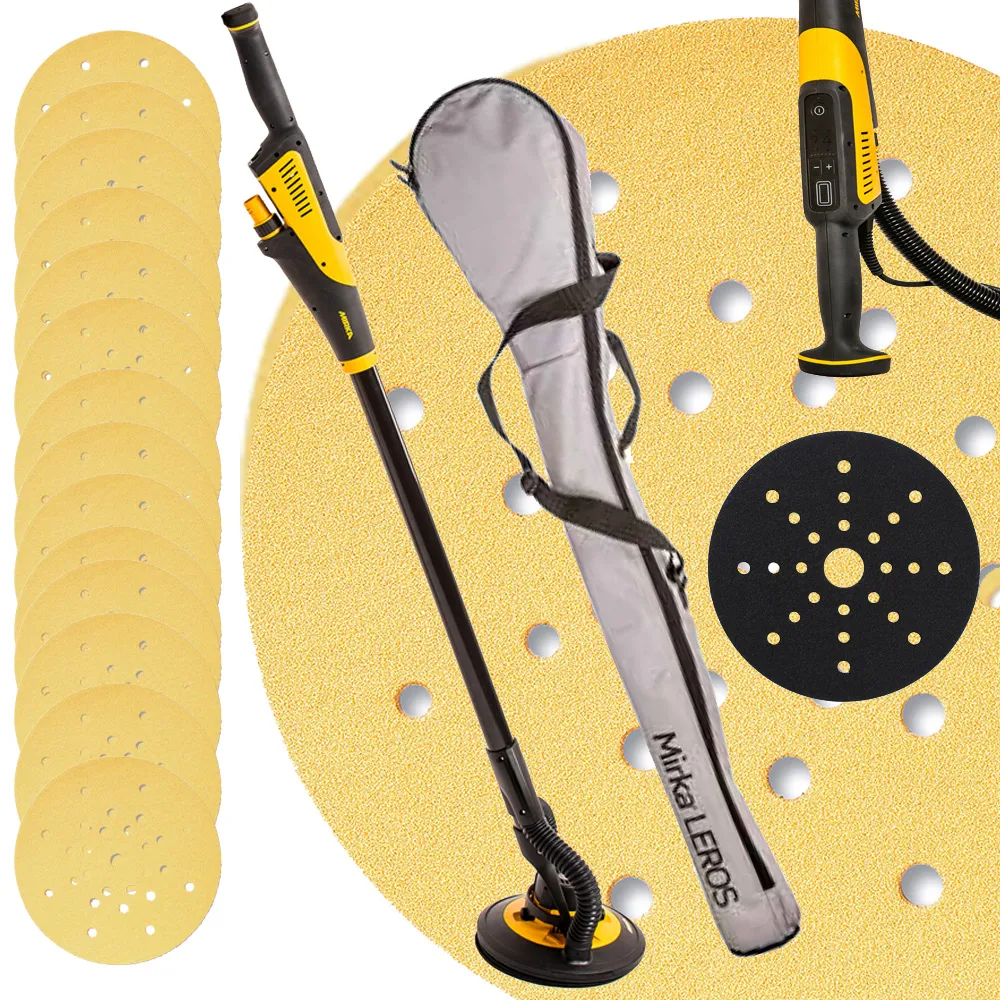 MIRKA LEROS Langhalsschleifer MIW9502022BA + 35x MIRKA GOLD Schleifscheiben 225 mm