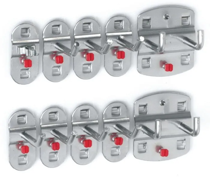 Werkzg.h.10-tlg.ku.-besch.7 Haken/2 Doppelhaken/1 Werkzeugklemme RASTERPLAN