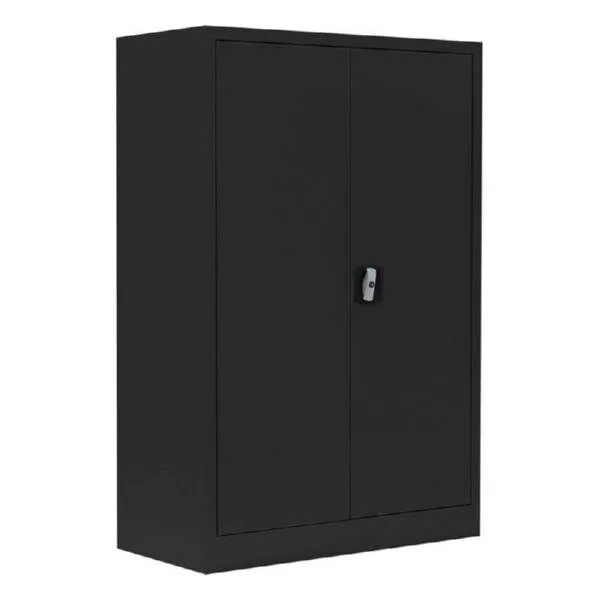 Lüllmann Flügeltürenschrank mit 2 Fachböden 1200 x 925 x 422 mm in tief schwarz