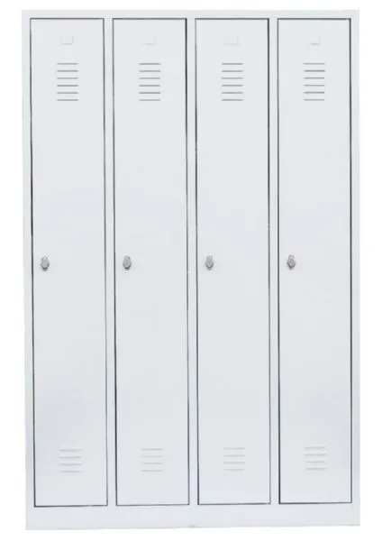 Lüllmann Garderobenschrank 4 Abteile 1800 x 1170 x 500 mm signalweiß