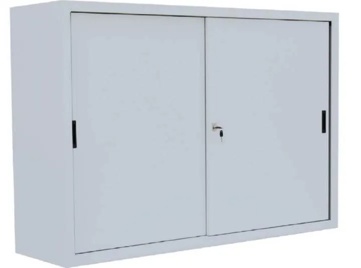 Lüllmann Schiebetürenschrank mit 2 Fachböden 1090 x 1600 x 450 mm in lichtgrau